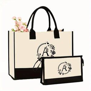 MONOGRAMMED TOTE BAG SET (A)
